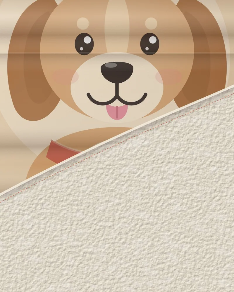 Illustration of the printed front and the plush sherpa back of the blanket, close up